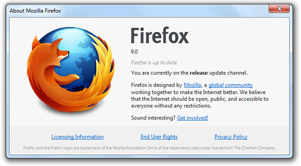 الإصدار 9 من متصفح Firefox Firefox-9